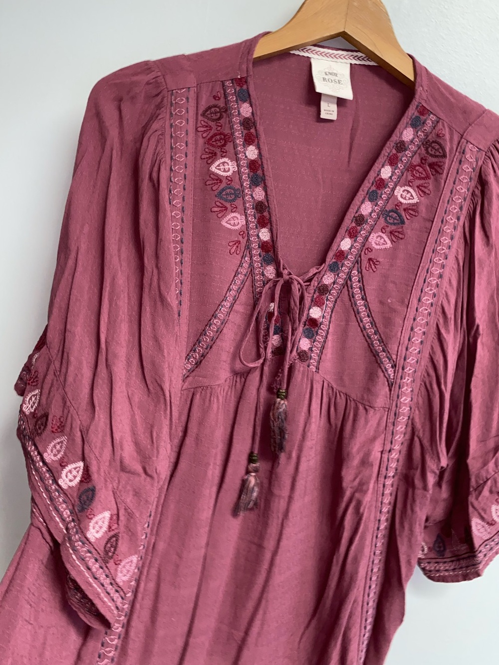 CUTE KNOX ROSE BOHO TOP - LARGE - Picture 2 of 9